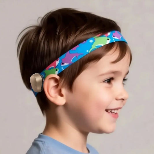 picture of a cartoon shark hearing aid headband