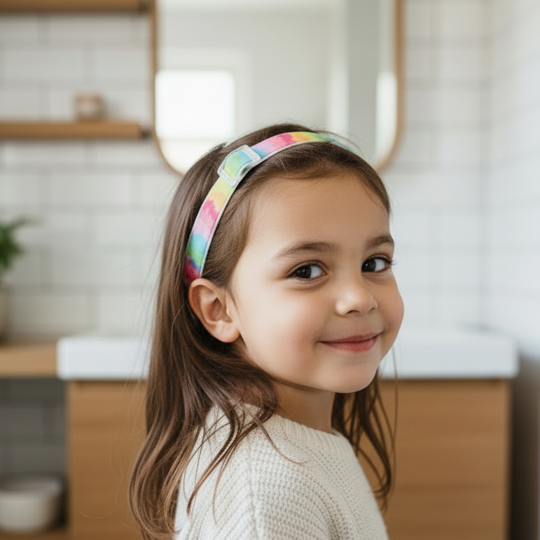 Ponto softband, Hearing Aid Headband, Cochlear Implant Headband, BAHA band, Rainbow