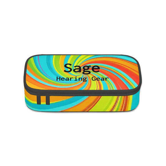 Personalised Hearing Aid Storage Case | Custom Name Carry Case with Unique Printed Design | Travel Box | Citrus Swirl