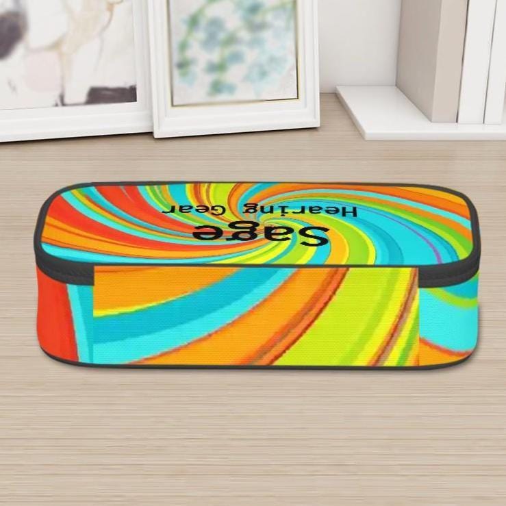 Personalised Hearing Aid Storage Case | Custom Name Carry Case with Unique Printed Design | Travel Box | Citrus Swirl