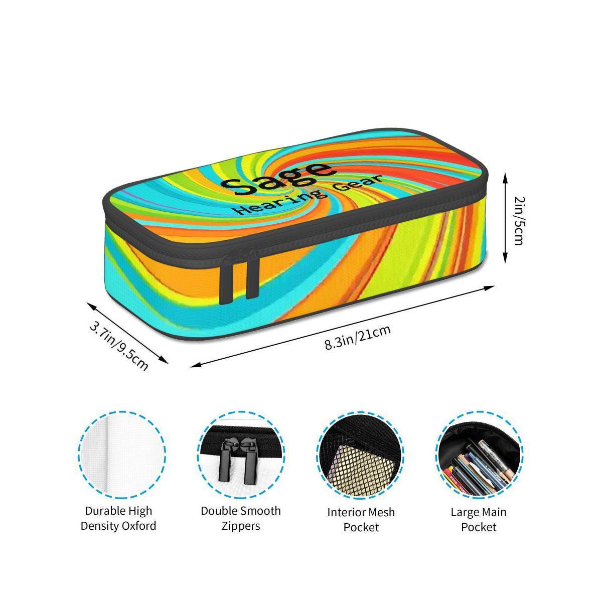 Personalised Hearing Aid Storage Case | Custom Name Carry Case with Unique Printed Design | Travel Box | Citrus Swirl